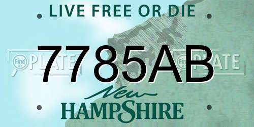 7785AB New Hampshire License Plate
