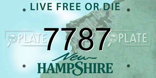 7787 New Hampshire License Plate