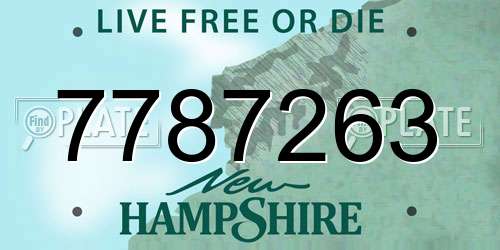 7787263 New Hampshire License Plate