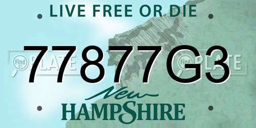 77877G3 New Hampshire License Plate