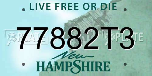 77882T3 New Hampshire License Plate