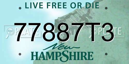 77887T3 New Hampshire License Plate