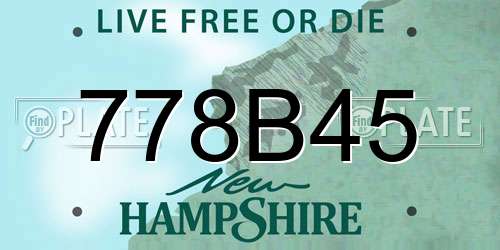 778B45 New Hampshire License Plate