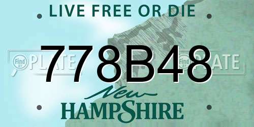 778B48 New Hampshire License Plate