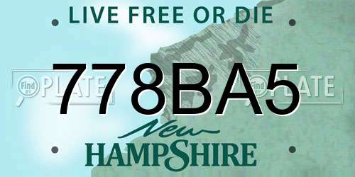 778BA5 New Hampshire License Plate