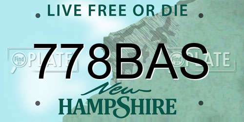 778BAS New Hampshire License Plate