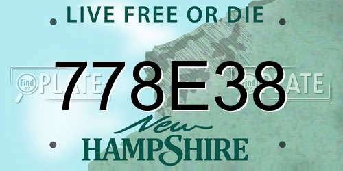 778E38 New Hampshire License Plate