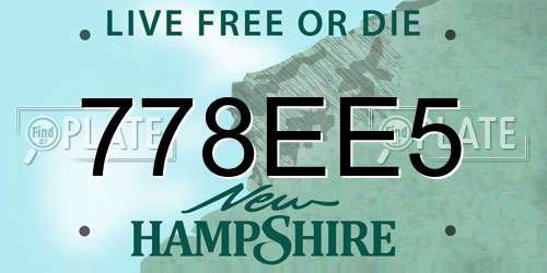 778EE5 New Hampshire License Plate