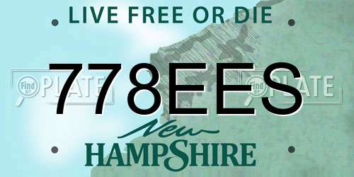 778EES New Hampshire License Plate