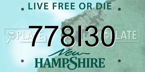 778I30 New Hampshire License Plate