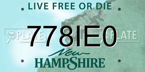 778IE0 New Hampshire License Plate