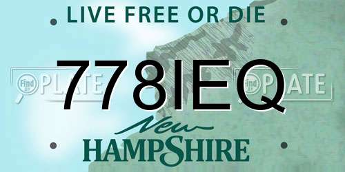 778IEQ New Hampshire License Plate