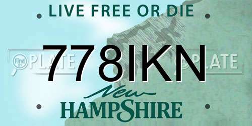 778IKN New Hampshire License Plate