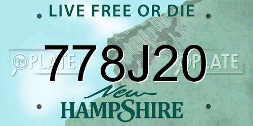 778J20 New Hampshire License Plate