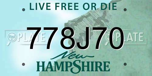 778J70 New Hampshire License Plate