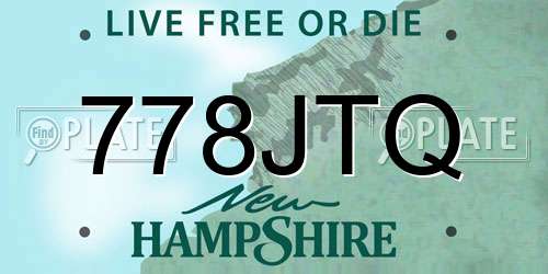 778JTQ New Hampshire License Plate