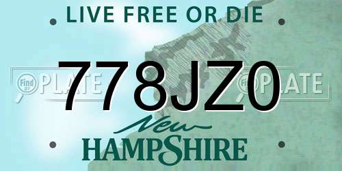 778JZ0 New Hampshire License Plate