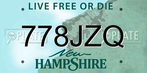 778JZQ New Hampshire License Plate