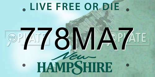 778MA7 New Hampshire License Plate