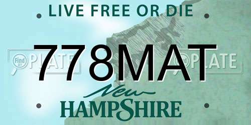 778MAT New Hampshire License Plate