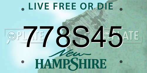 778S45 New Hampshire License Plate