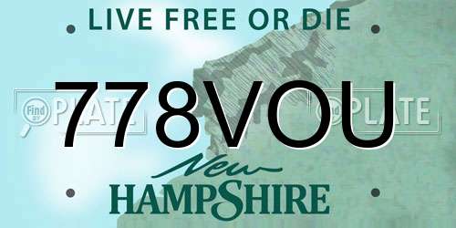 778VOU New Hampshire License Plate