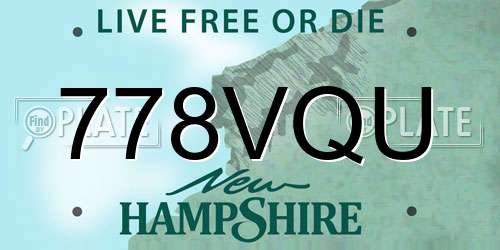 778VQU New Hampshire License Plate