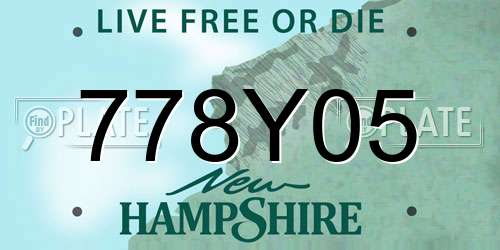 778Y05 New Hampshire License Plate