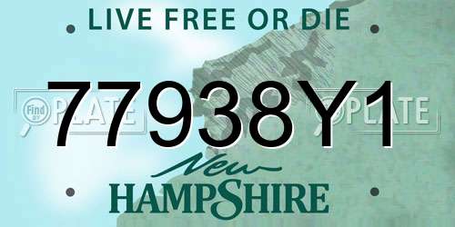 77938Y1 New Hampshire License Plate