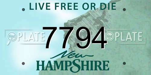 7794 New Hampshire License Plate