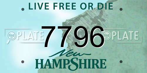 7796 New Hampshire License Plate