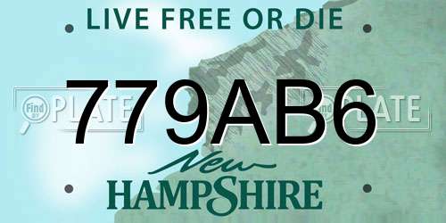 779AB6 New Hampshire License Plate