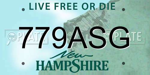779ASG New Hampshire License Plate