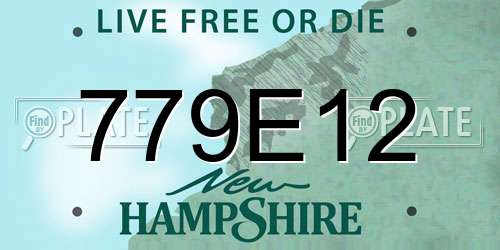779E12 New Hampshire License Plate
