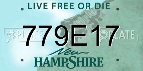 779E17 New Hampshire License Plate