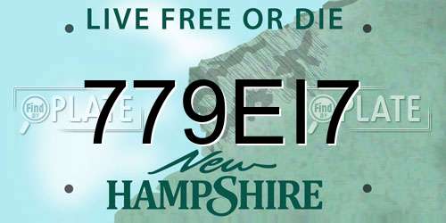 779EI7 New Hampshire License Plate