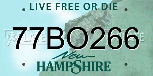 77BO266 New Hampshire License Plate
