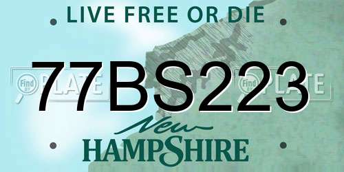 77BS223 New Hampshire License Plate