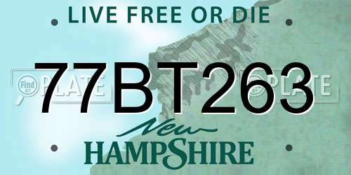 77BT263 New Hampshire License Plate