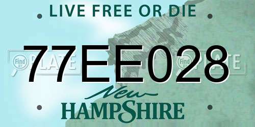 77EE028 New Hampshire License Plate
