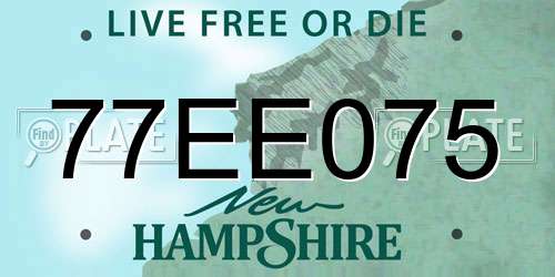 77EE075 New Hampshire License Plate