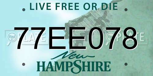 77EE078 New Hampshire License Plate