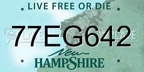 77EG642 New Hampshire License Plate