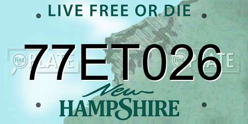 77ET026 New Hampshire License Plate
