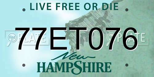 77ET076 New Hampshire License Plate