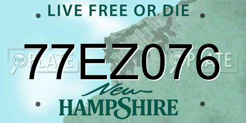77EZ076 New Hampshire License Plate