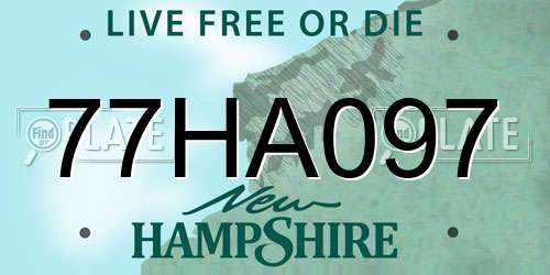 77HA097 New Hampshire License Plate