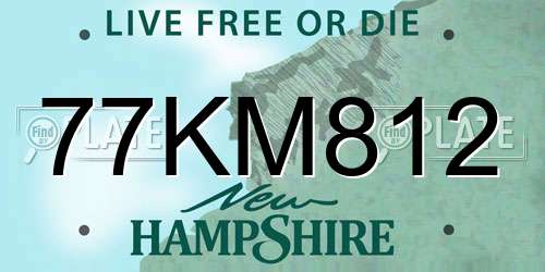 77KM812 New Hampshire License Plate