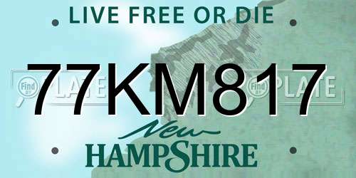 77KM817 New Hampshire License Plate