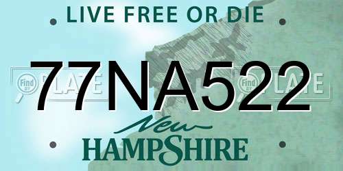 77NA522 New Hampshire License Plate